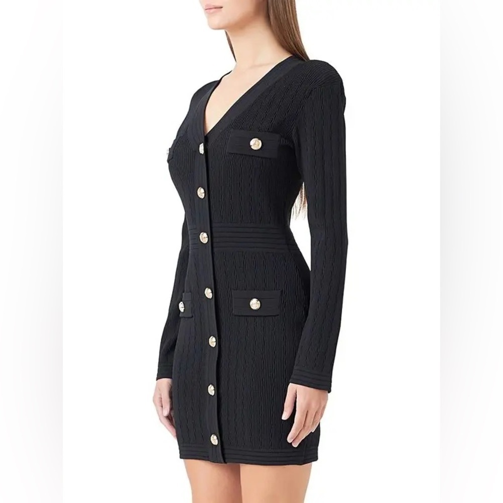 Endless Rose V-neck Long Sleeve Knit Mini Dress Womens Size Medium